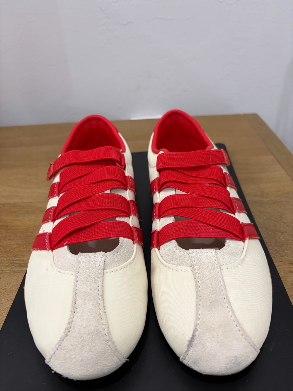 adidas Cream Sneakers with Red Straps